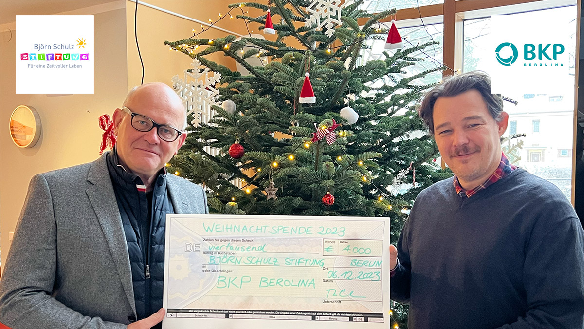 BKP Berolina Weihnachtsspende Björn Schulz-Stiftung 2023